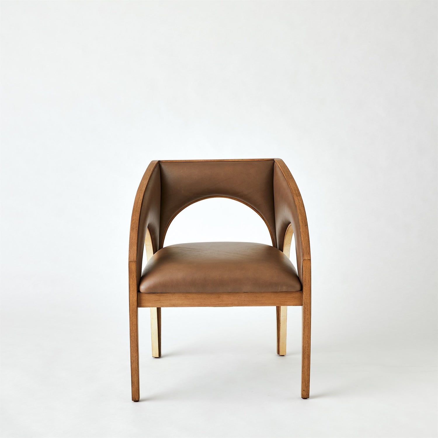 Global Views Arches Dining Chair-Nutmeg/Champagne