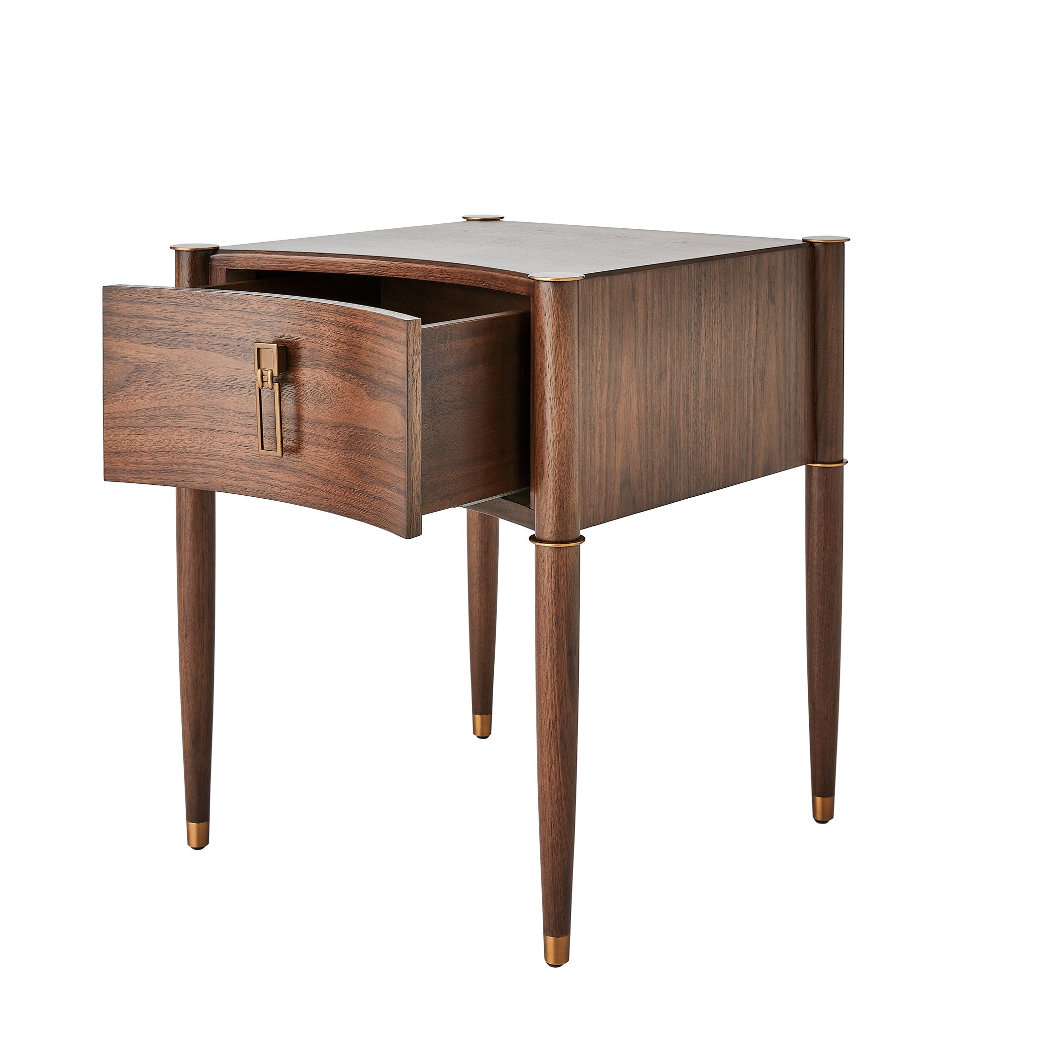 Global Views Triple Curve Side Table Walnut