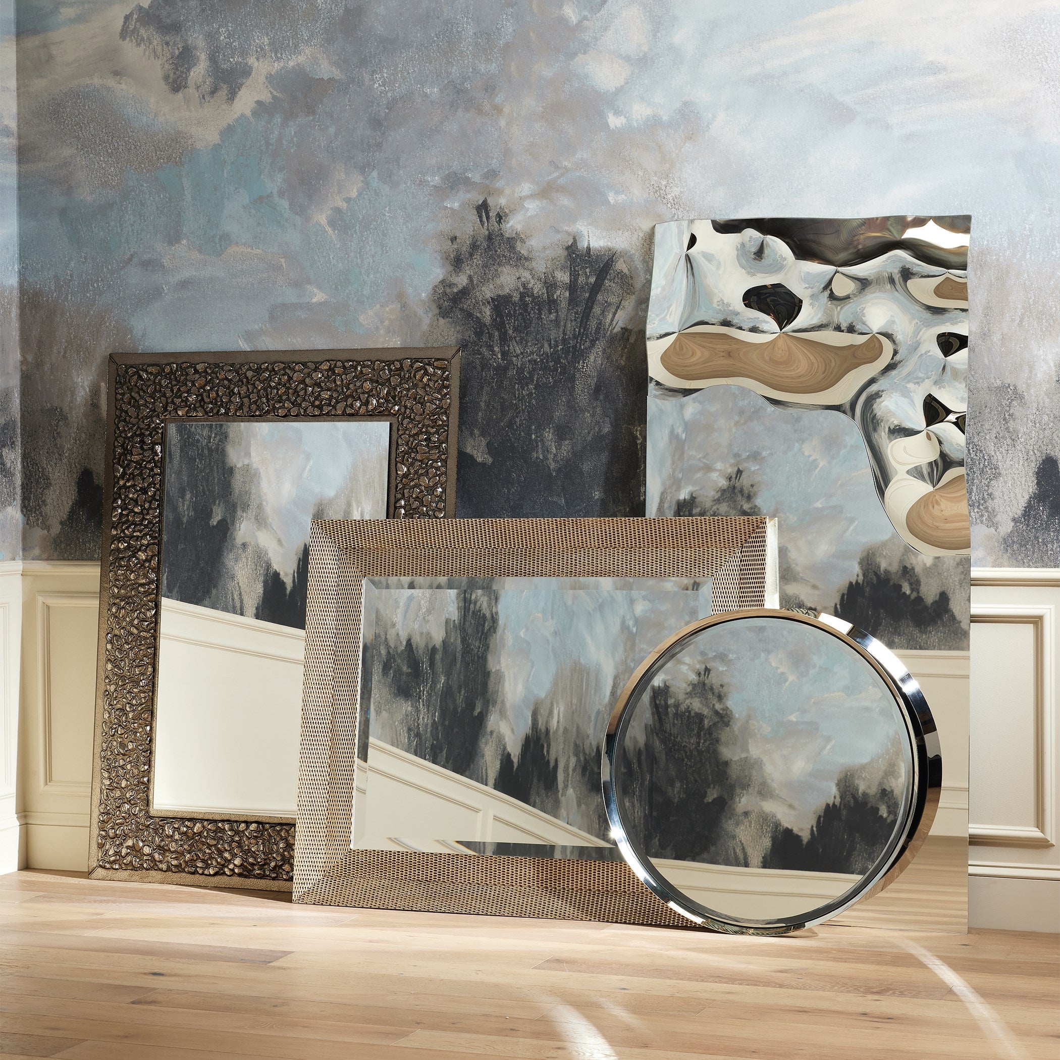 Global Views Asymmetrical Ripple Mirror