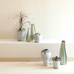 Global Views Volcan Grey Reactive Green Handled Jars