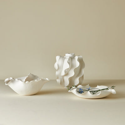 Global Views Matte White Folios Bowl