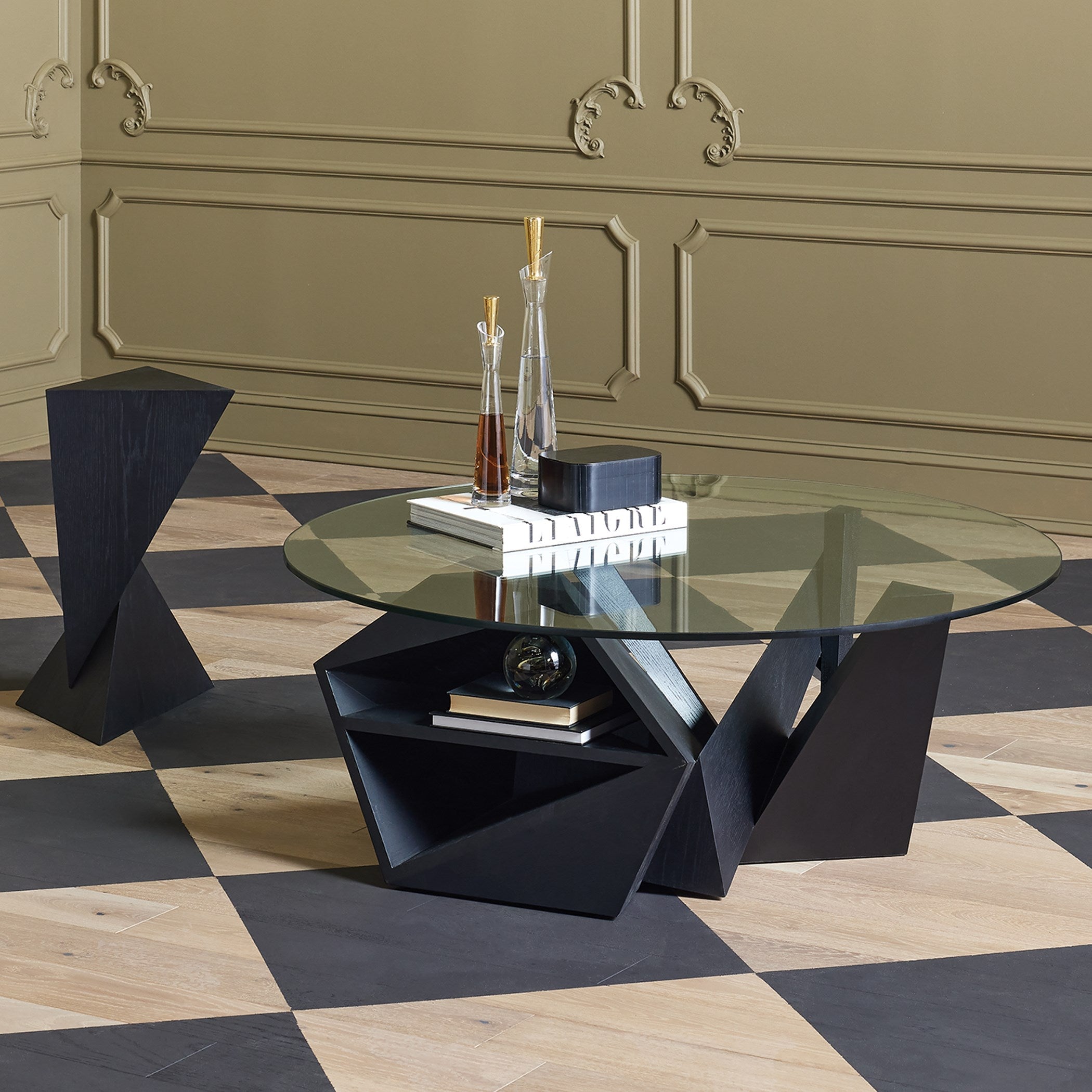 Global Views Gold Slant Decanter