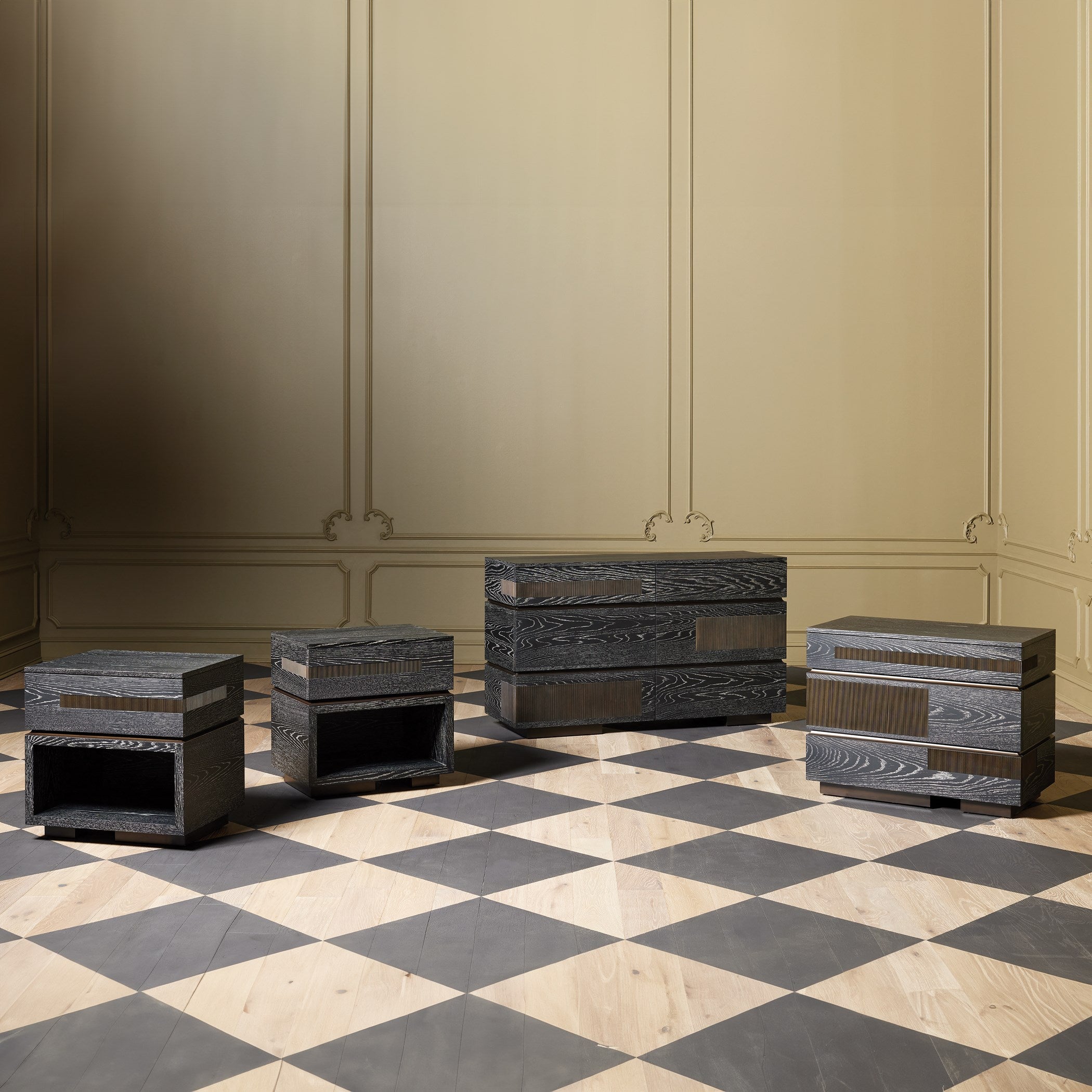 Global Views Brazil Dresser-Black Cerused Oak