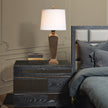 Global Views Brazil Bed-Black Cerused Oak