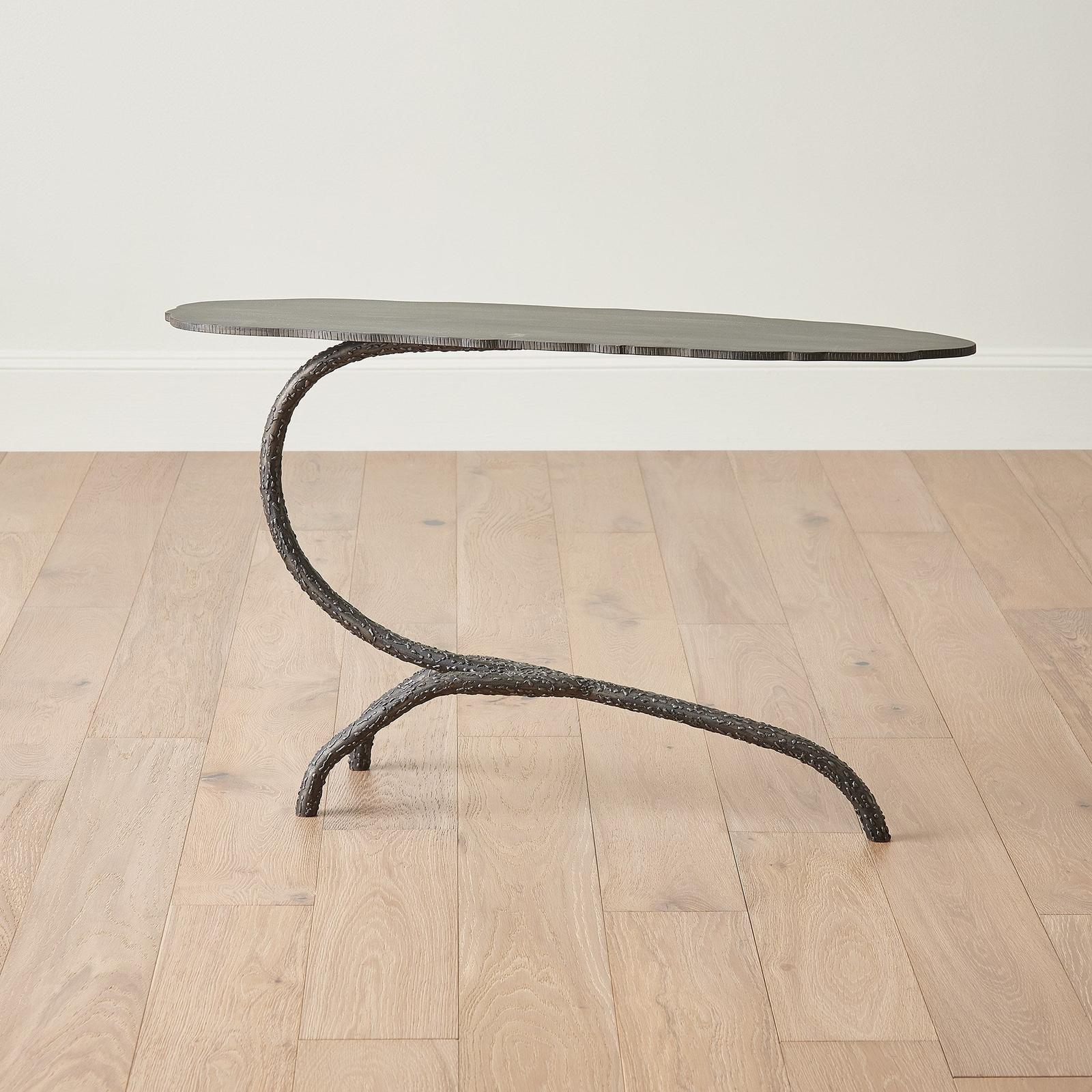 Global Views Forest Blossom Side Table-Natural Iron