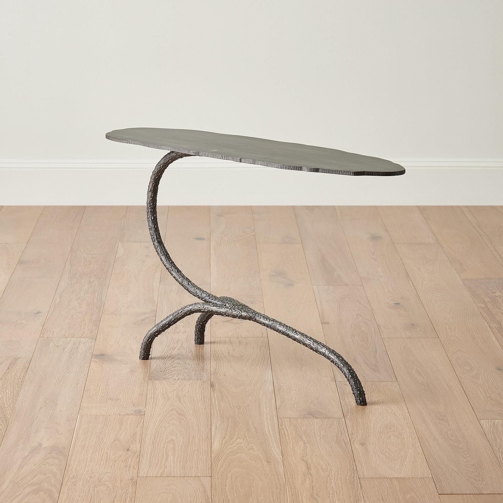 Global Views Forest Blossom Side Table-Natural Iron