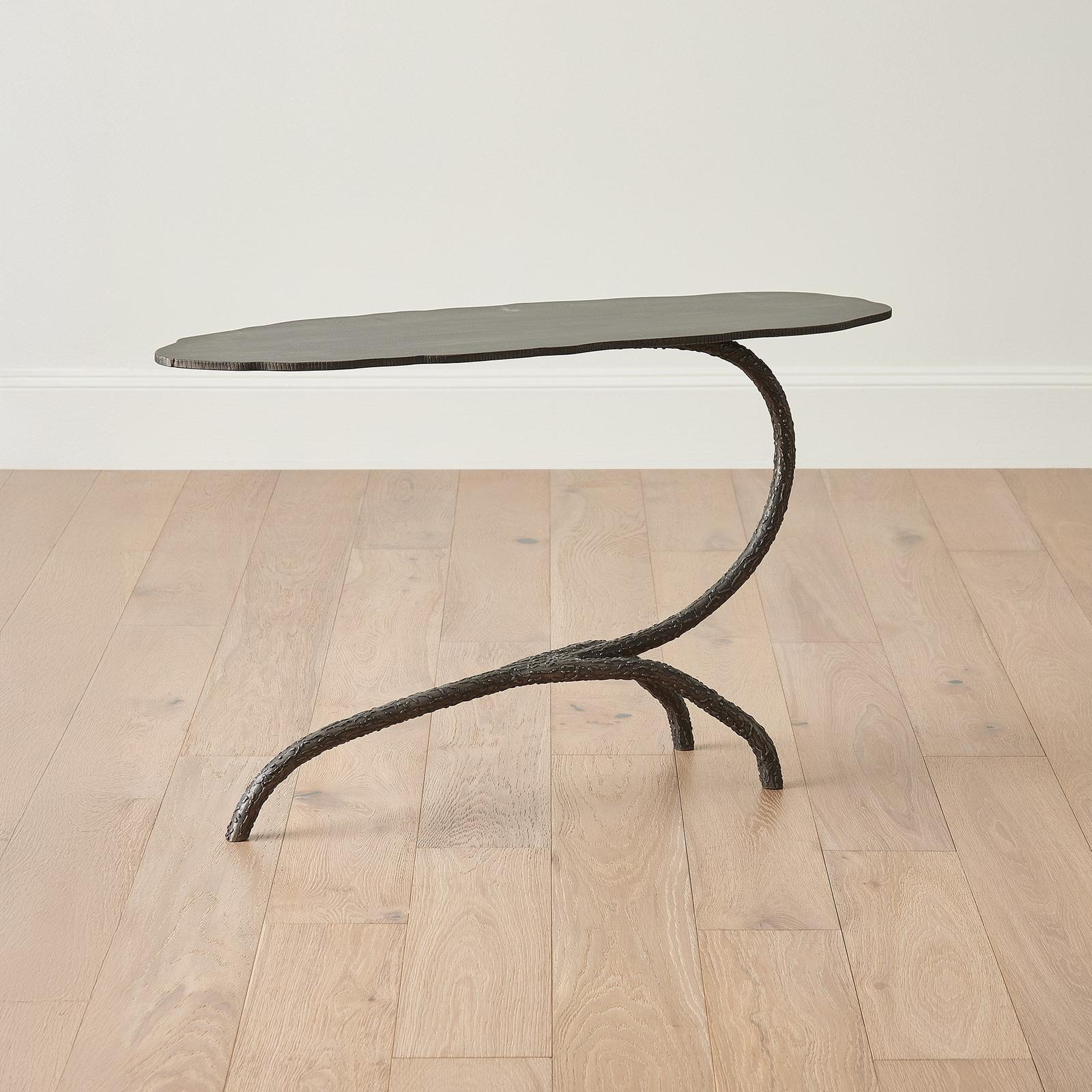 Global Views Forest Blossom Side Table-Natural Iron