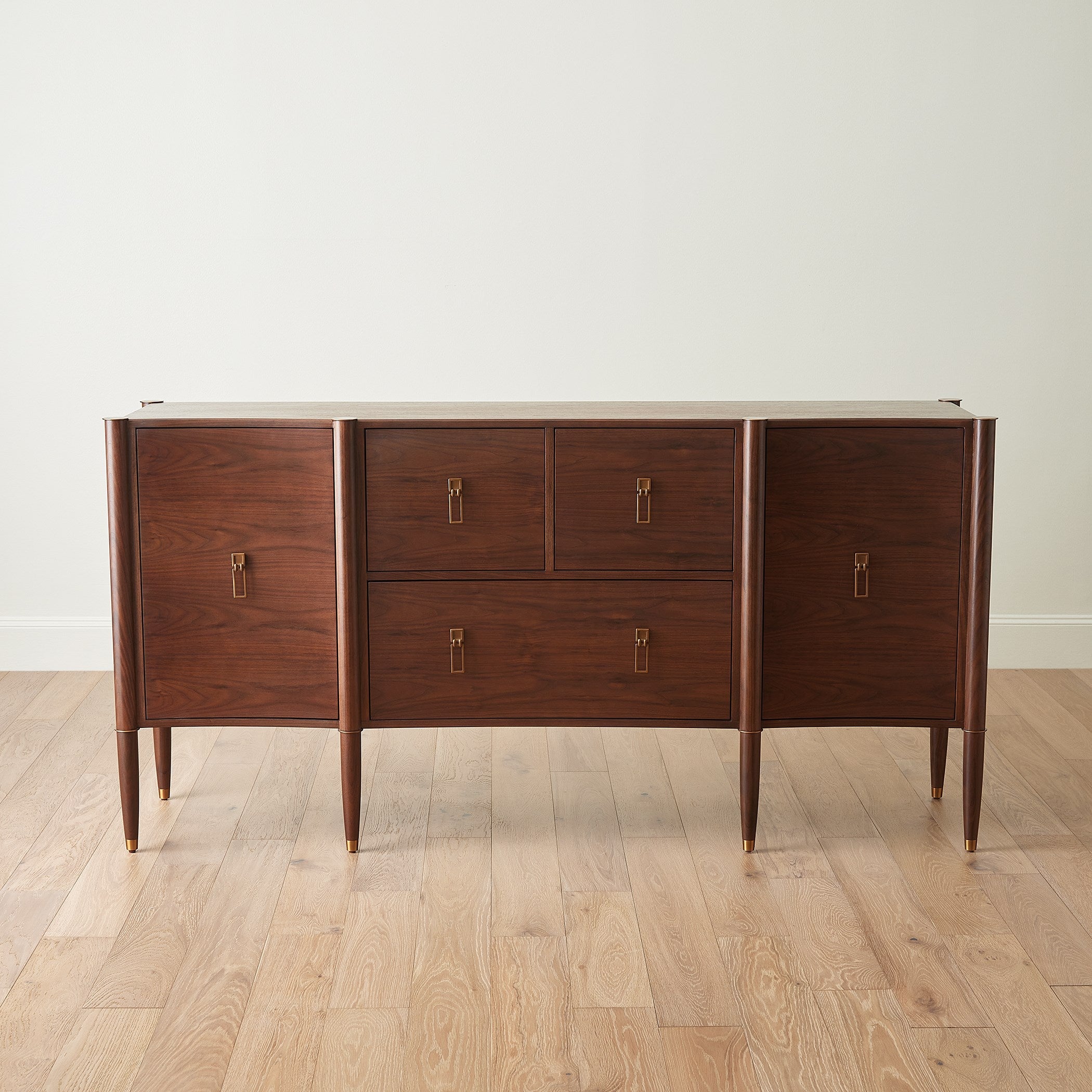 Global Views Triple Curve Cabinet Walnut