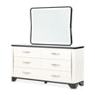 Michael Amini Tuxedo Dresser & Mirror - Piano Keyboard