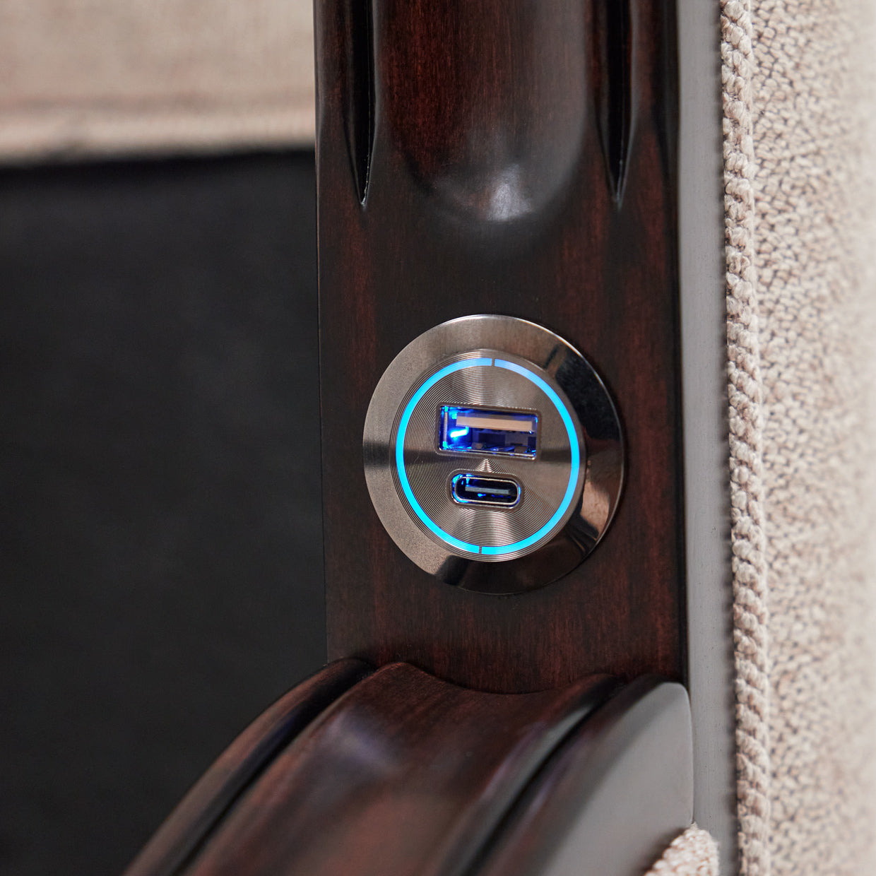 Michael Amini Camellia Field Caramel Upholstered Bed