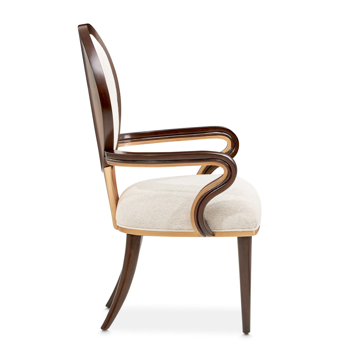 Michael Amini Camellia Field Caramel Arm Chair - Set of 2