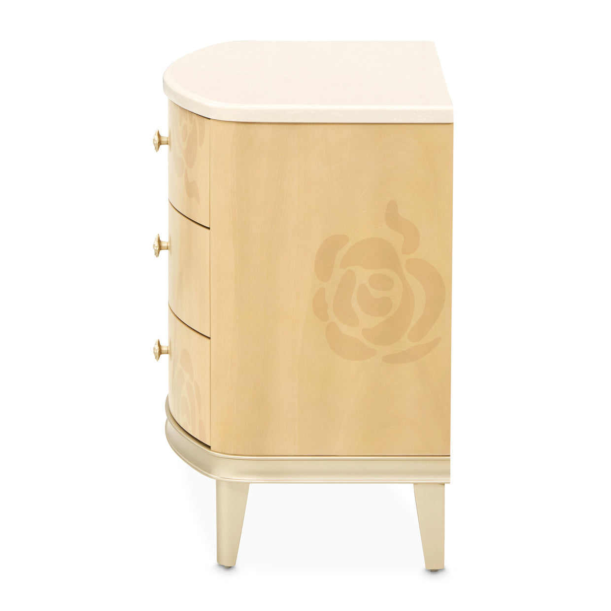 Michael Amini Camellia Field Caramel Nightstand