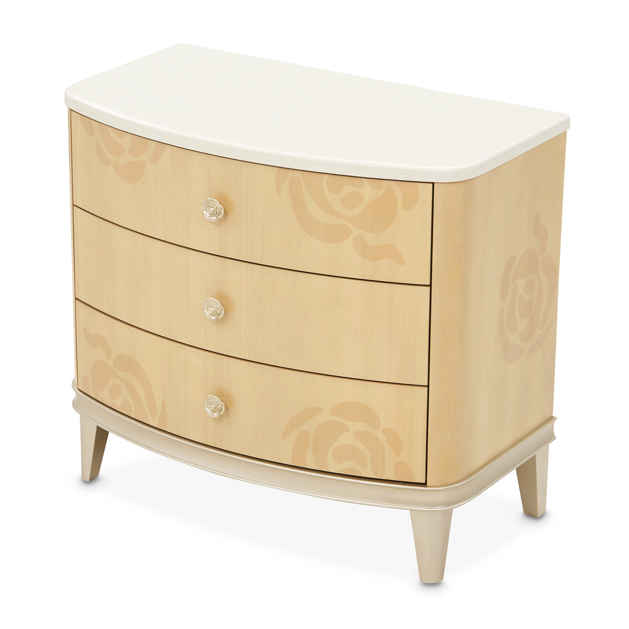 Michael Amini Camellia Field Caramel Nightstand