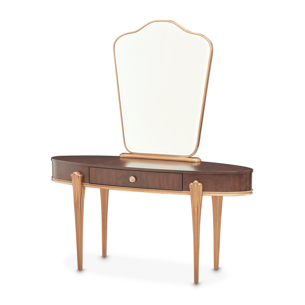 Michael Amini Camellia Field Caramel Vanity w Mirror