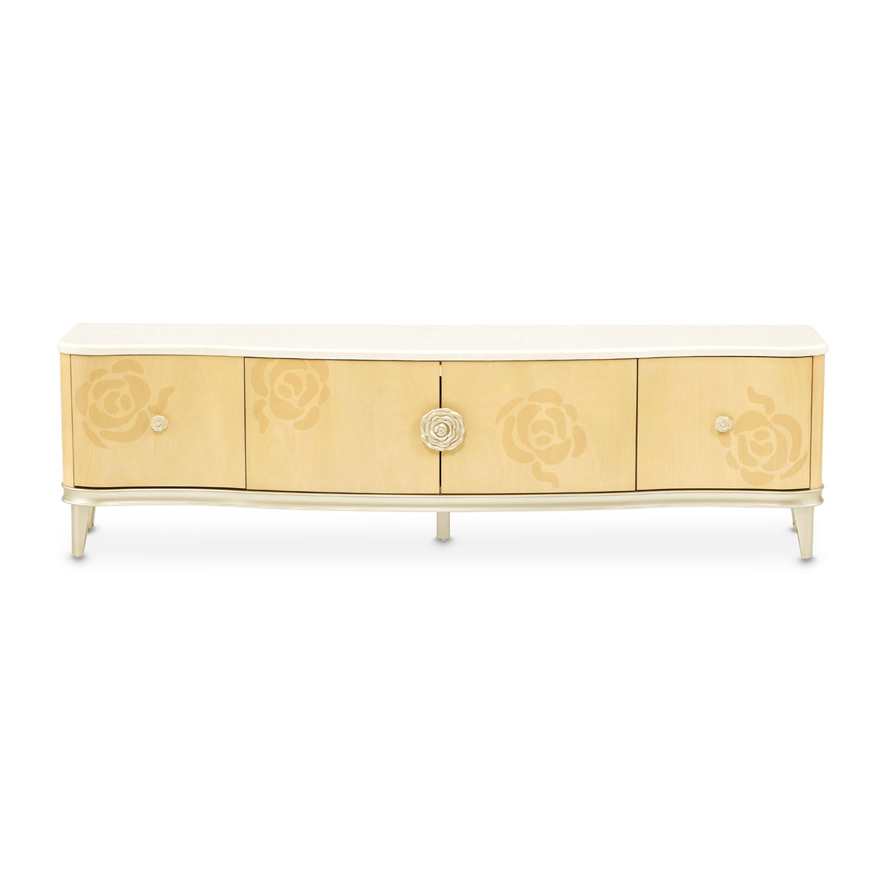 Michael Amini Camellia Field Caramel Media Cabinet