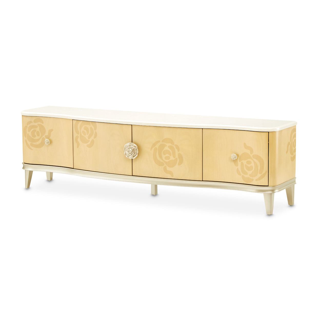 Michael Amini Camellia Field Caramel Media Cabinet