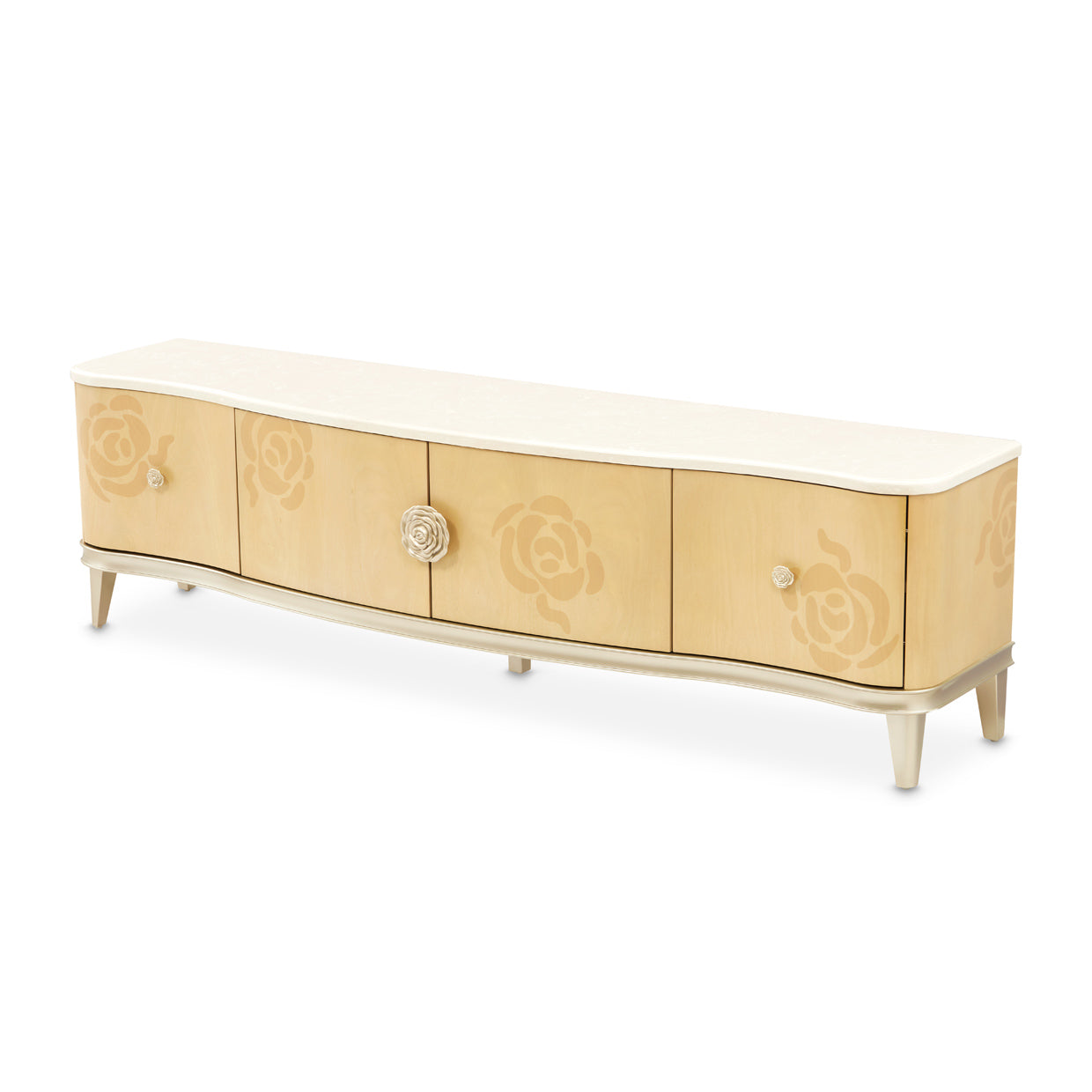 Michael Amini Camellia Field Caramel Media Cabinet