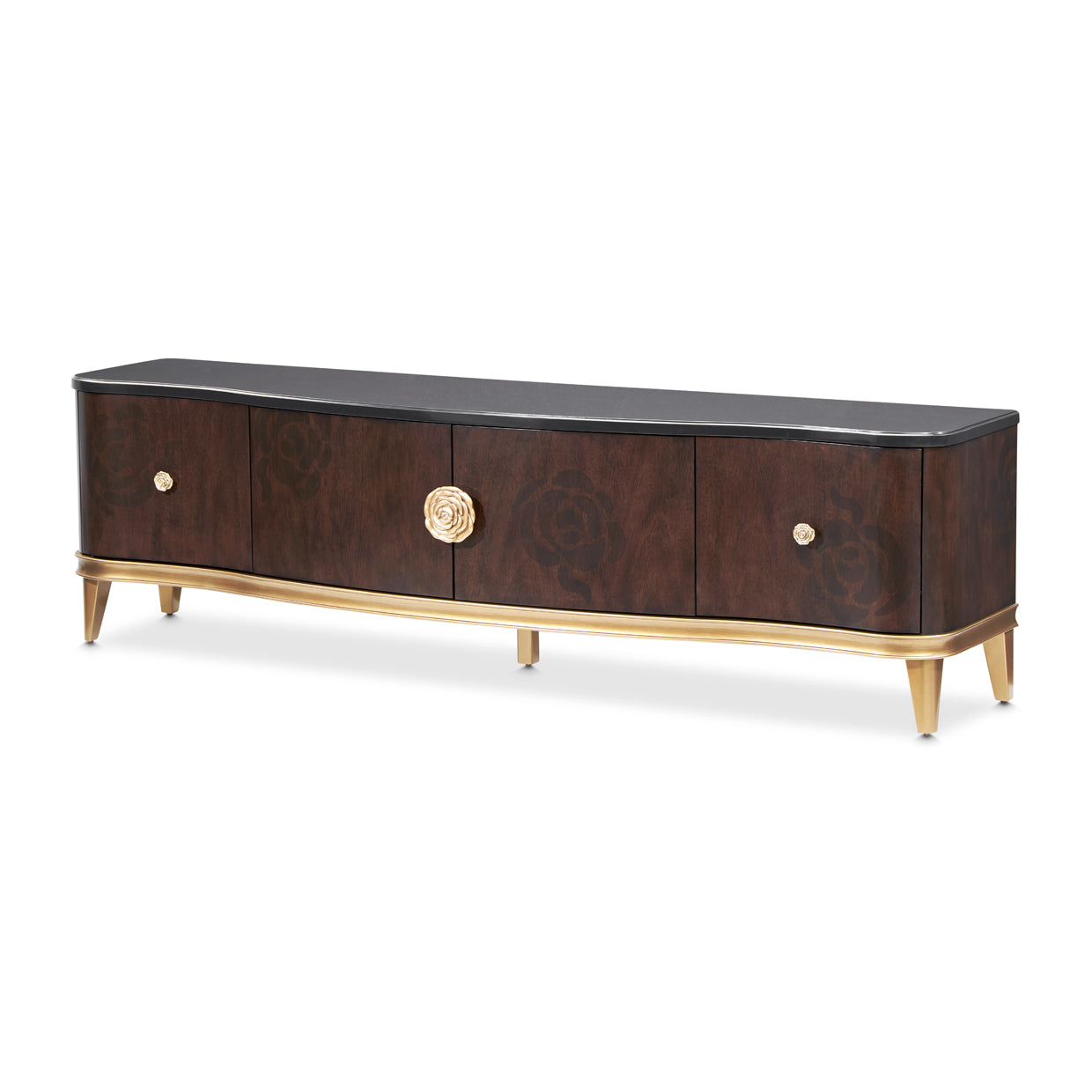 Michael Amini Camellia Field Caramel Media Cabinet