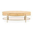 Michael Amini Camellia Field Caramel Oval Cocktail Table