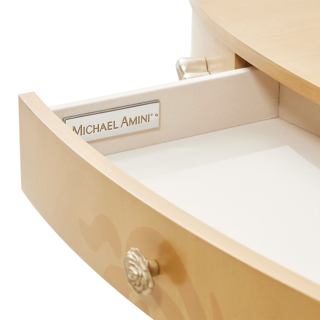 Michael Amini Camellia Field Caramel Oval Cocktail Table