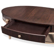 Michael Amini Camellia Field Caramel Oval Cocktail Table