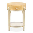 Michael Amini Camellia Field Caramel Round End Table w Drawer