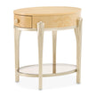 Michael Amini Camellia Field Caramel Round End Table w Drawer