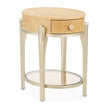 Michael Amini Camellia Field Caramel Round End Table w Drawer