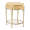Michael Amini Camellia Field Caramel Round End Table w Drawer