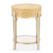 Michael Amini Camellia Field Caramel Round End Table w Drawer