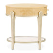 Michael Amini Camellia Field Caramel Round End Table w Drawer