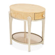 Michael Amini Camellia Field Caramel Round End Table w Drawer