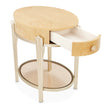 Michael Amini Camellia Field Caramel Round End Table w Drawer