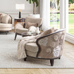 Michael Amini Camellia Field Caramel Round End Table w Drawer