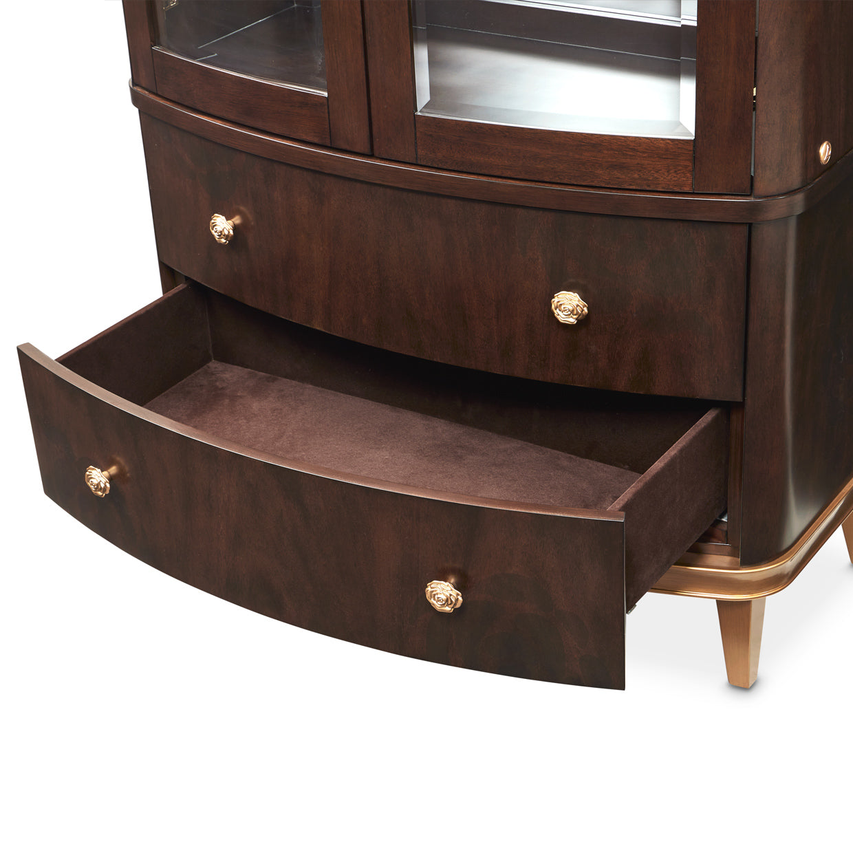 Michael Amini Camellia Field Caramel Display Cabinet