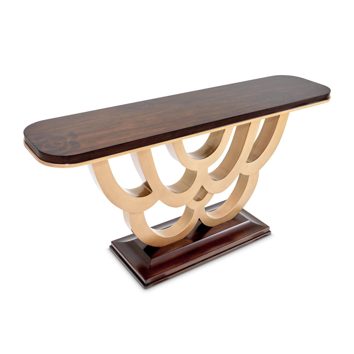 Michael Amini Camellia Field Caramel Console Table