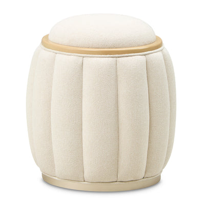 Michael Amini Camellia Field Caramel Round Accent Bench