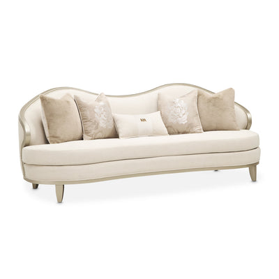 Michael Amini Camellia Field Caramel Sofa Cornsilk Caramel