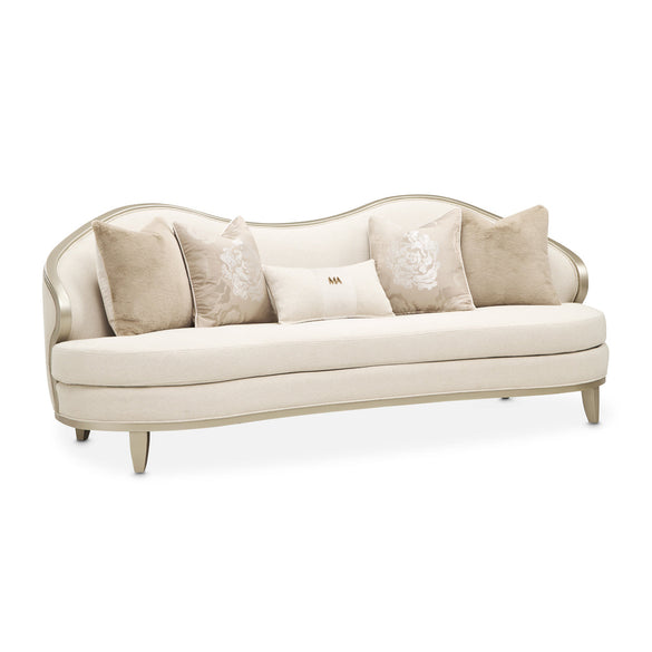 Michael Amini Camellia Field Caramel Sofa Cornsilk Caramel