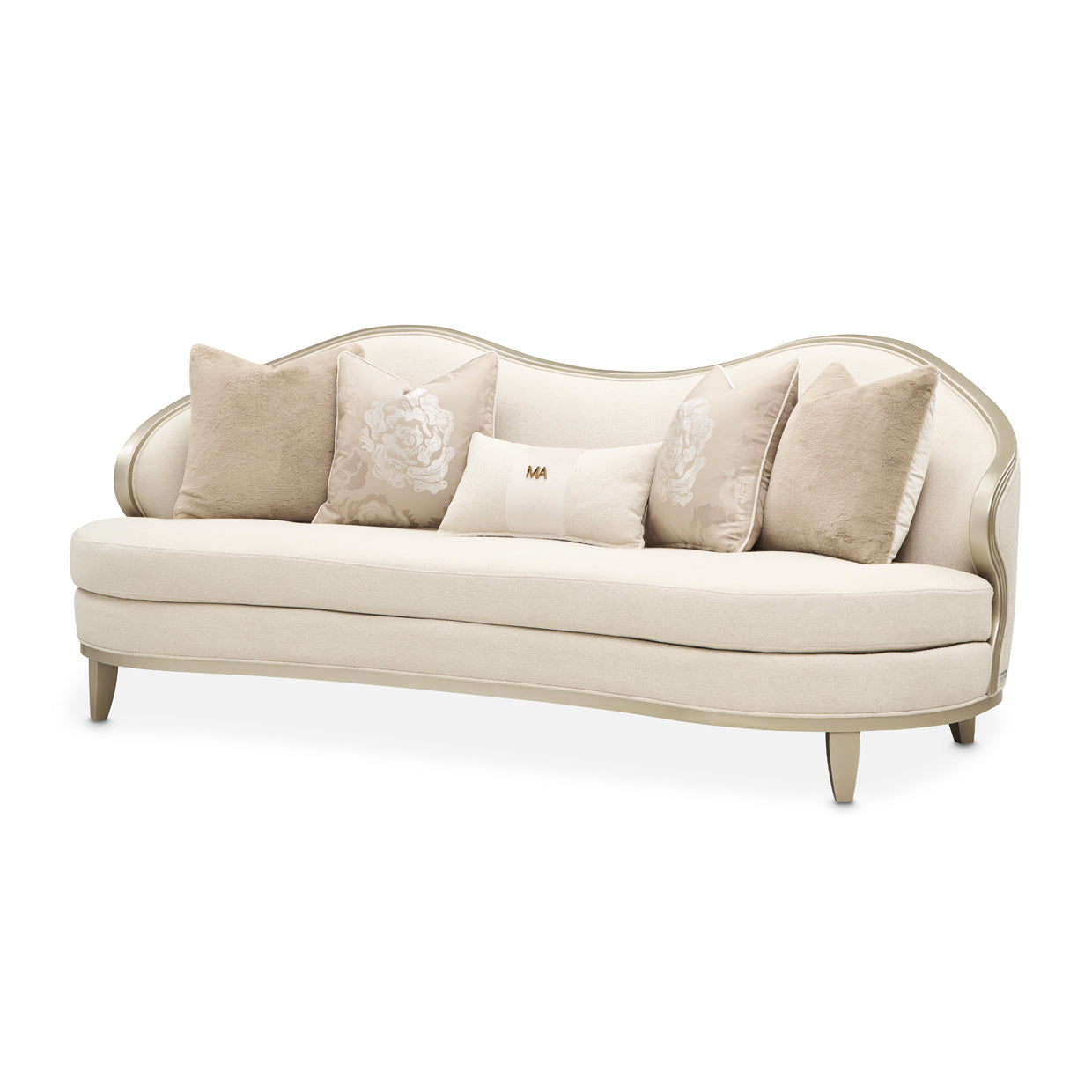 Michael Amini Camellia Field Caramel Sofa Cornsilk Caramel