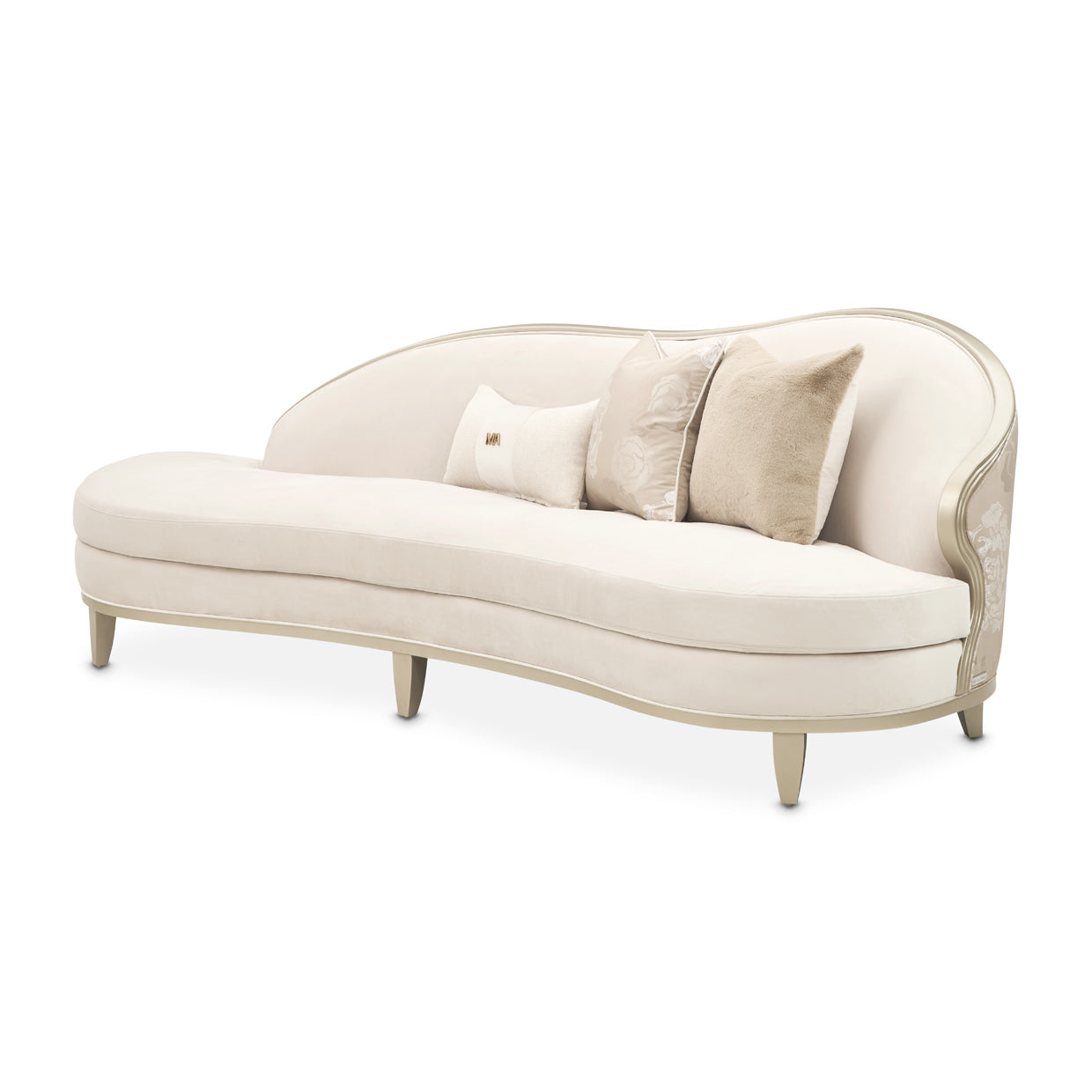 Michael Amini Camellia Field Caramel Asymmetrical Sofa Cornsilk Caramel