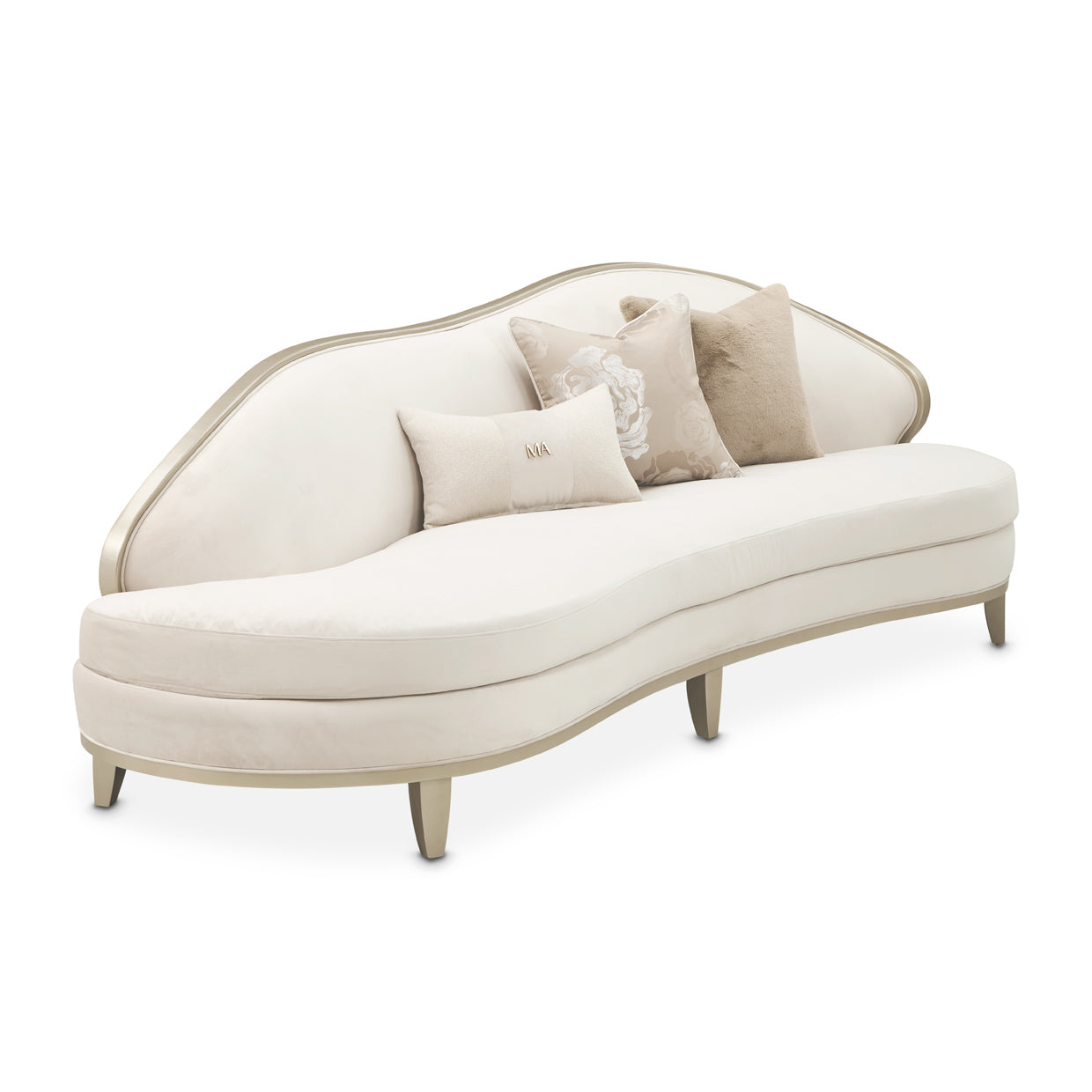 Michael Amini Camellia Field Caramel Asymmetrical Sofa Cornsilk Caramel