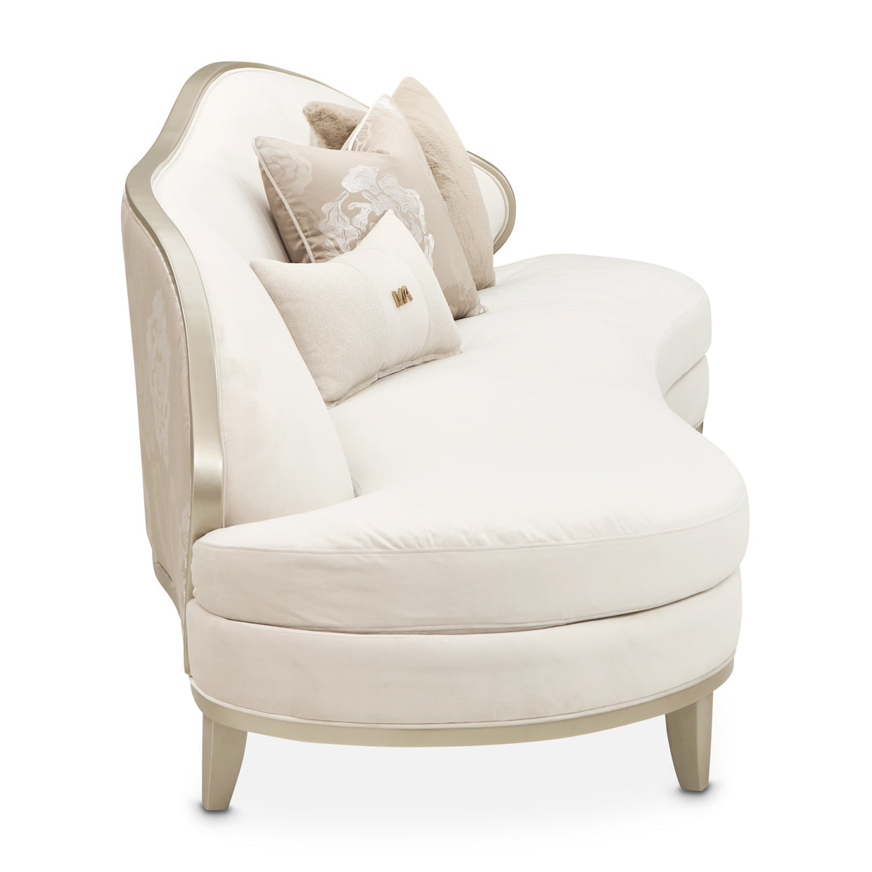 Michael Amini Camellia Field Caramel Asymmetrical Sofa Cornsilk Caramel