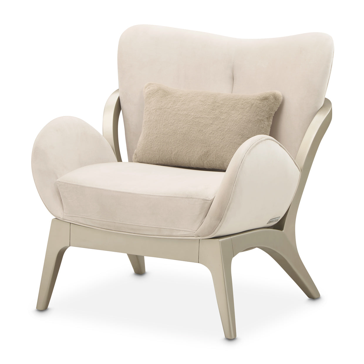 Michael Amini Camellia Field Caramel Accent Chair Ivory Caramel