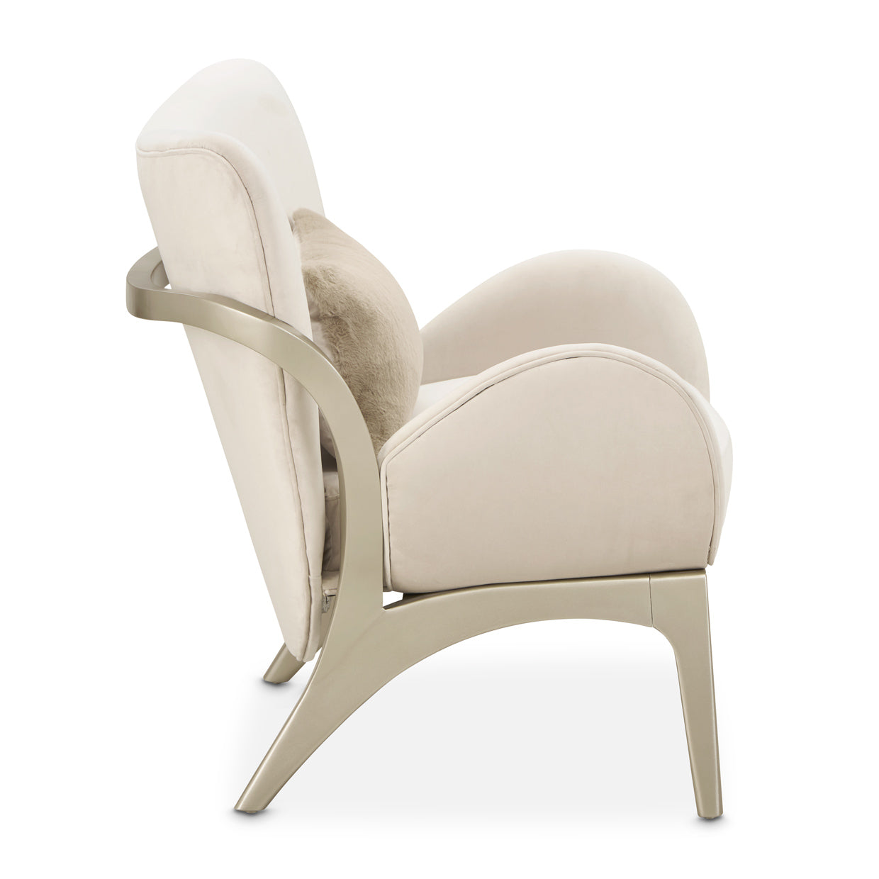 Michael Amini Camellia Field Caramel Accent Chair Ivory Caramel