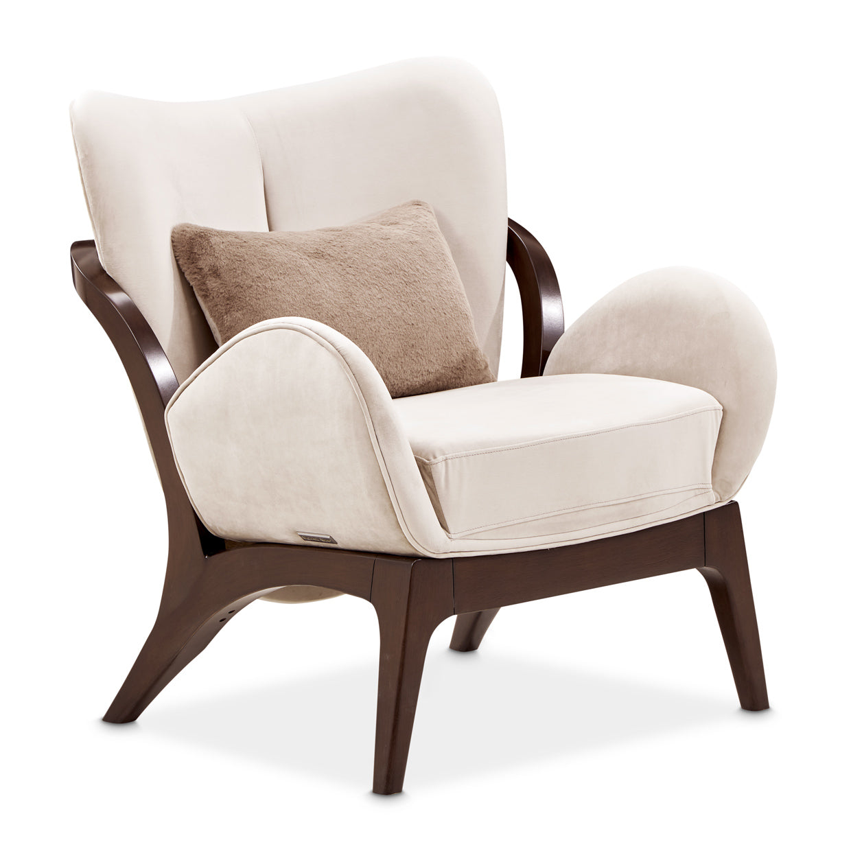 Michael Amini Camellia Field Caramel Accent Chair Ivory Caramel