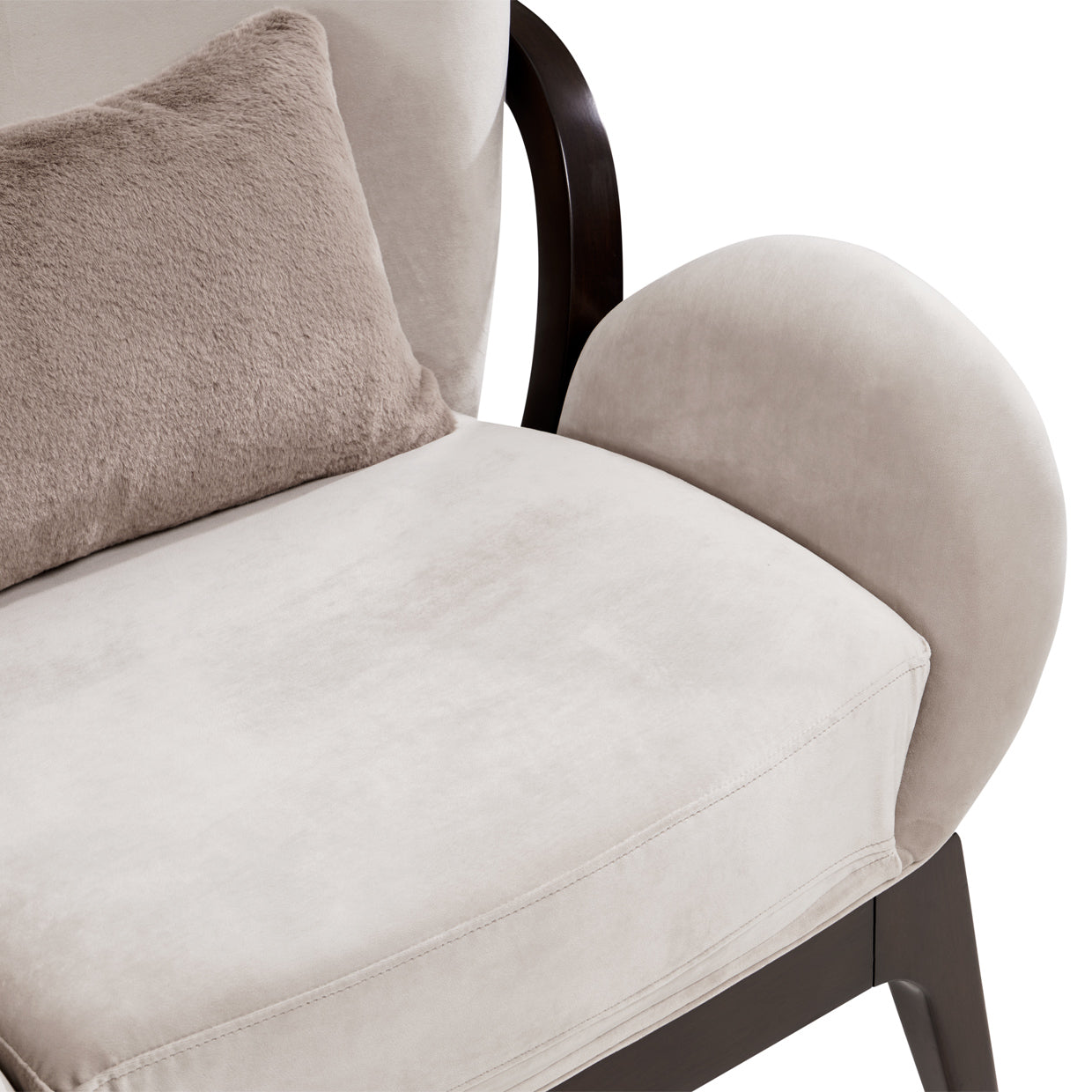 Michael Amini Camellia Field Caramel Accent Chair Ivory Caramel