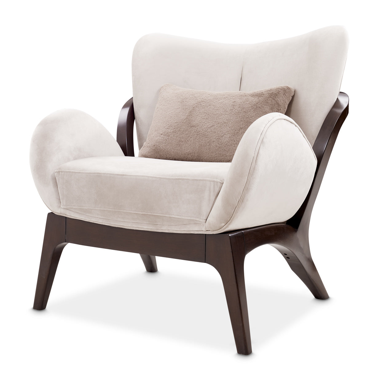 Michael Amini Camellia Field Caramel Accent Chair Ivory Caramel