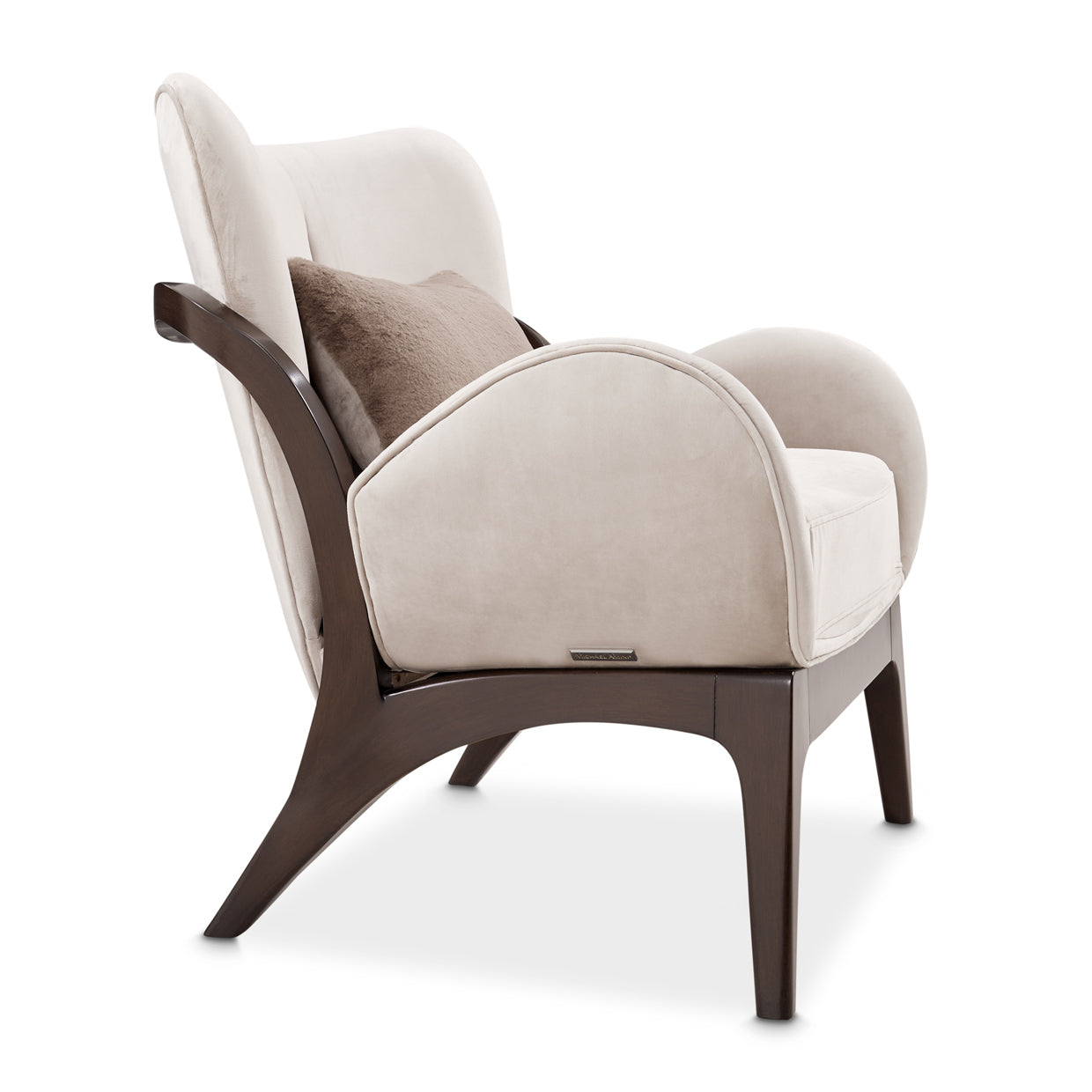 Michael Amini Camellia Field Caramel Accent Chair Ivory Caramel