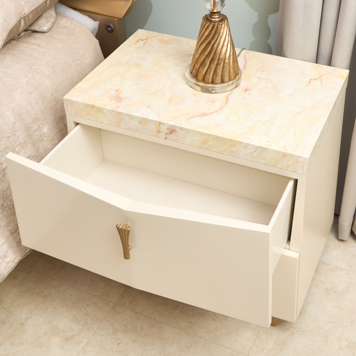 Michael Amini Fantosini Gold Nightstand